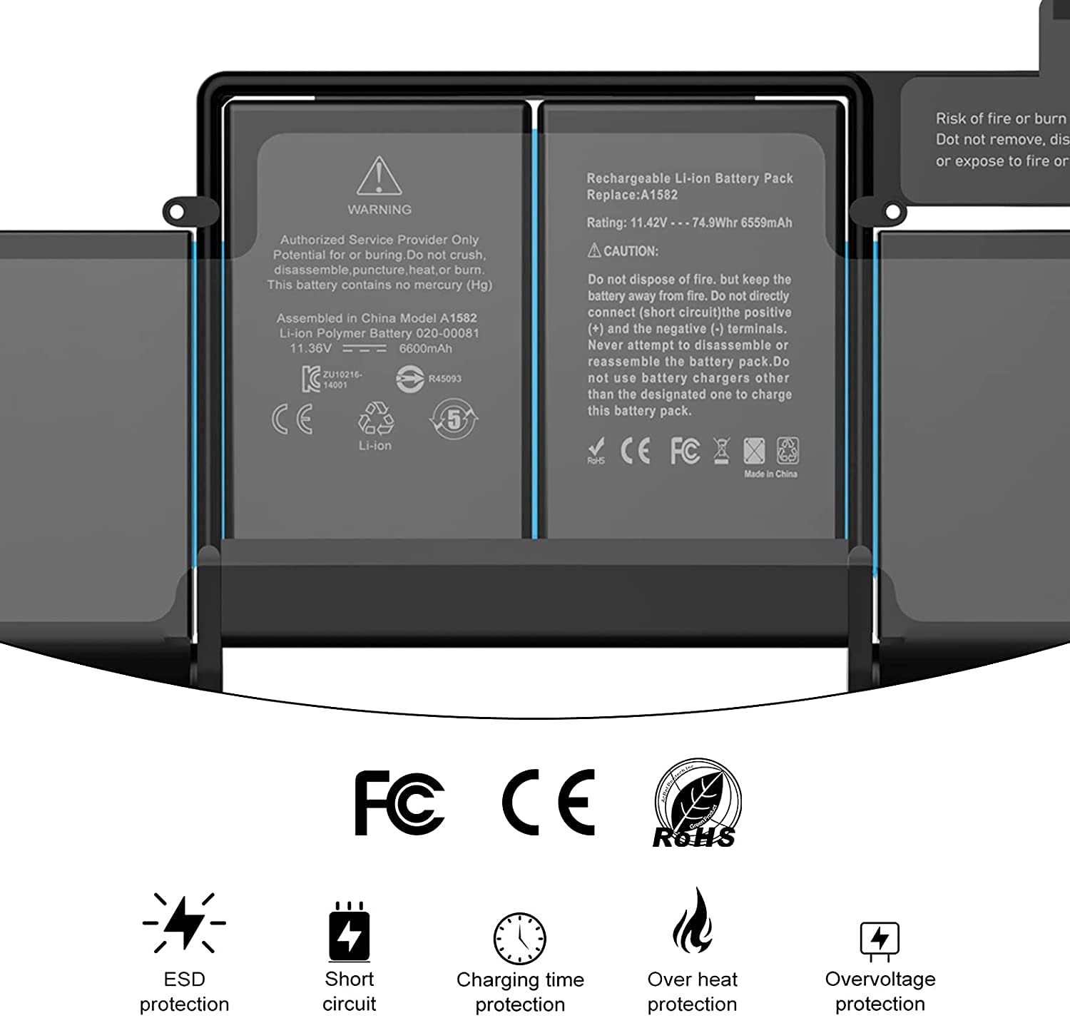  A1582 A1502 Battery Replacement Battery A1502 for MacBook Pro 13 inch Retina [Early 2015, Mid 2014, Late 2013 Version] A1493 - High-Performance